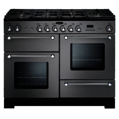 Rangemaster Kitchener 110cm Dual Fuel 98830 Range Cooker in Stainless Steel with Chrome trim and FSD Hob Rangemaster Kitchener 110cm Dual Fuel 98830 Range Cooker in Stainless Steel with Chrome trim and FSD Hob